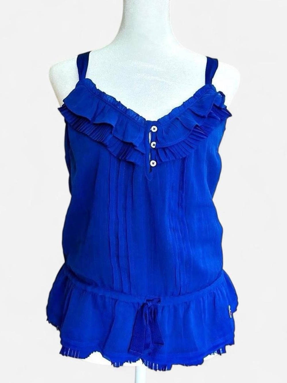 Hollister Royal Blue Ruffle Tank Top